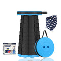 Camping Stool with Carry BagRetractable Folding StoolCollapsible Telescoping Stool Portable Stool with Max Load 360lbs for Adults for Indoor Outdoor Fishing Hiking Gardening Travel Blue