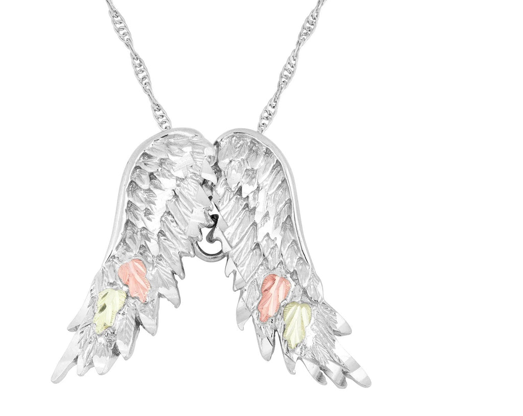 Angel Wings - Sterling Silver Black Hills Gold Pendant