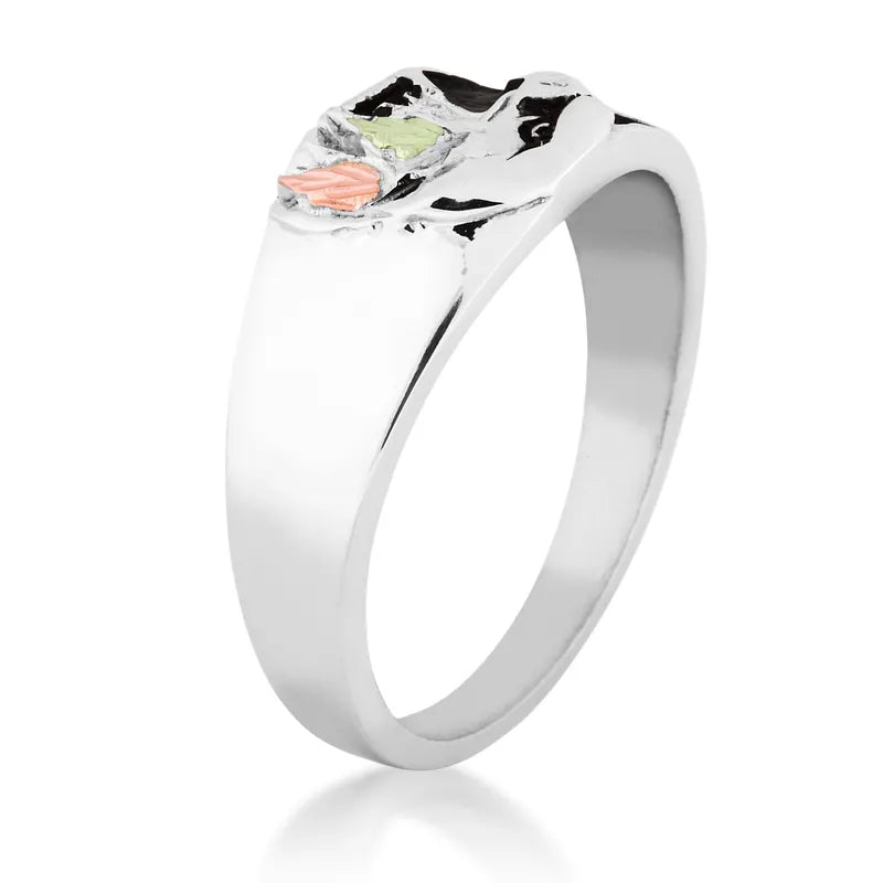 Proud Eagle - Sterling Silver Black Hills Gold Mens Ring