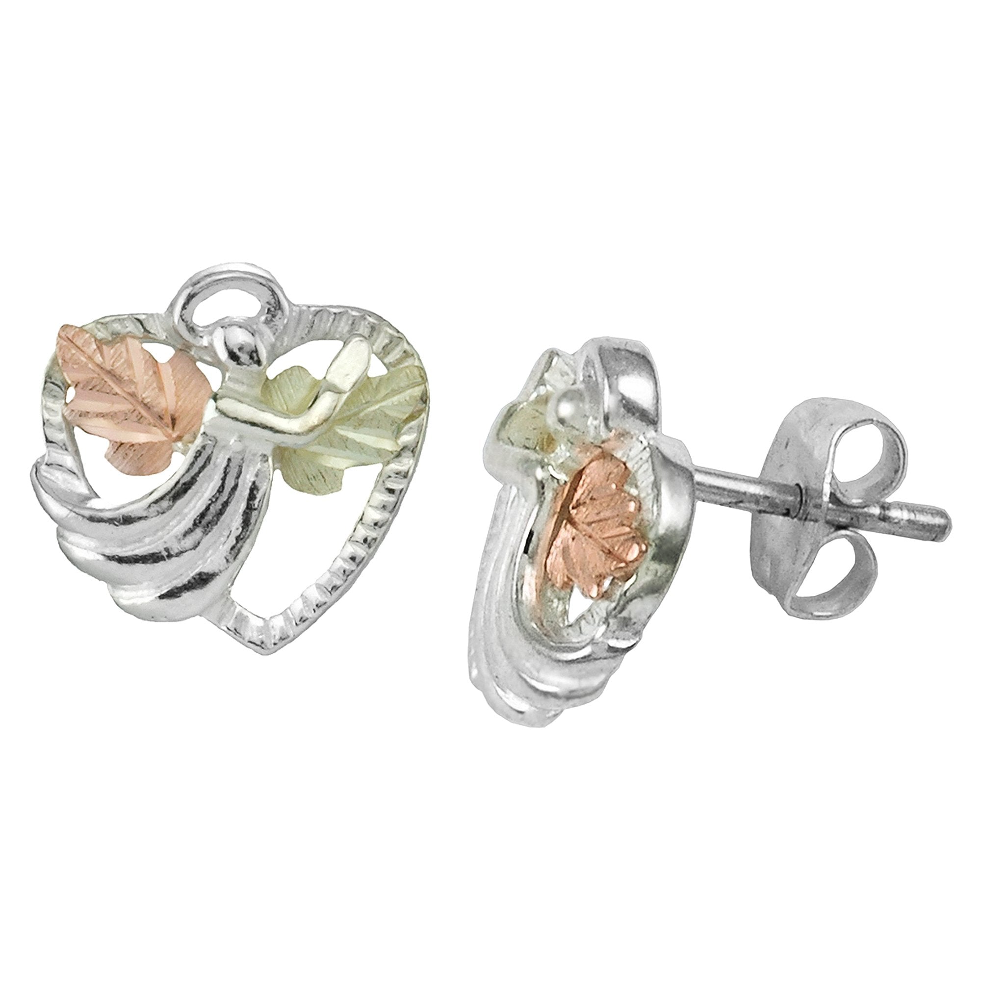 Fancy Angel - Sterling Silver Black Hills Gold Earrings
