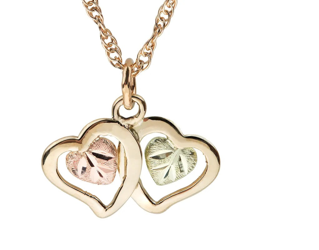 Dual Hearts - Black Hills Gold Pendant