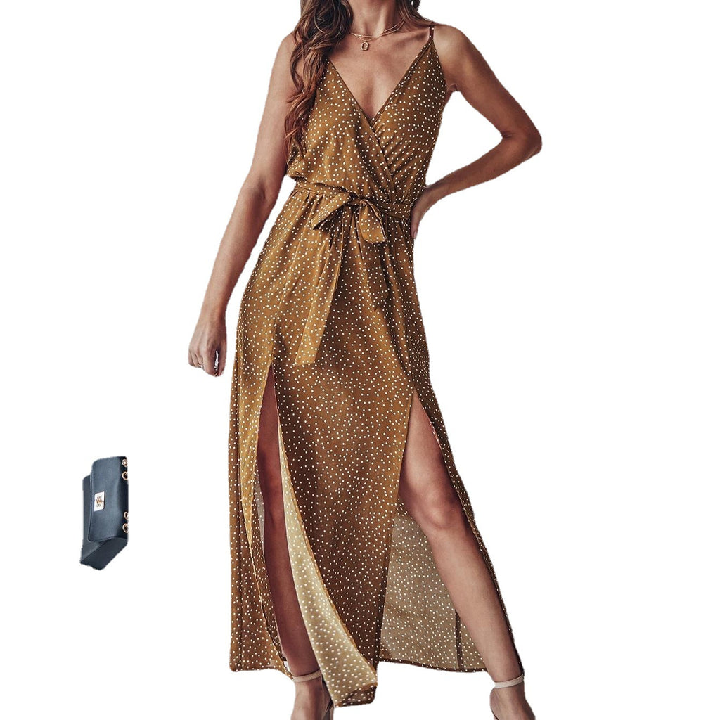 2022 Summer Women's Floral Tie-Back V-Neck Dress