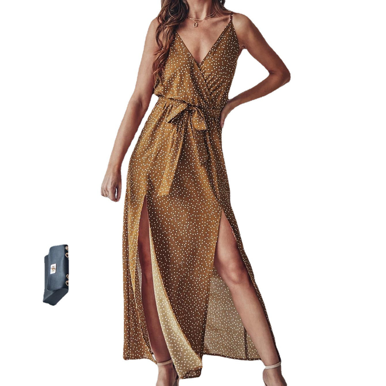 2022 Summer Women's Floral Tie-Back V-Neck Dress