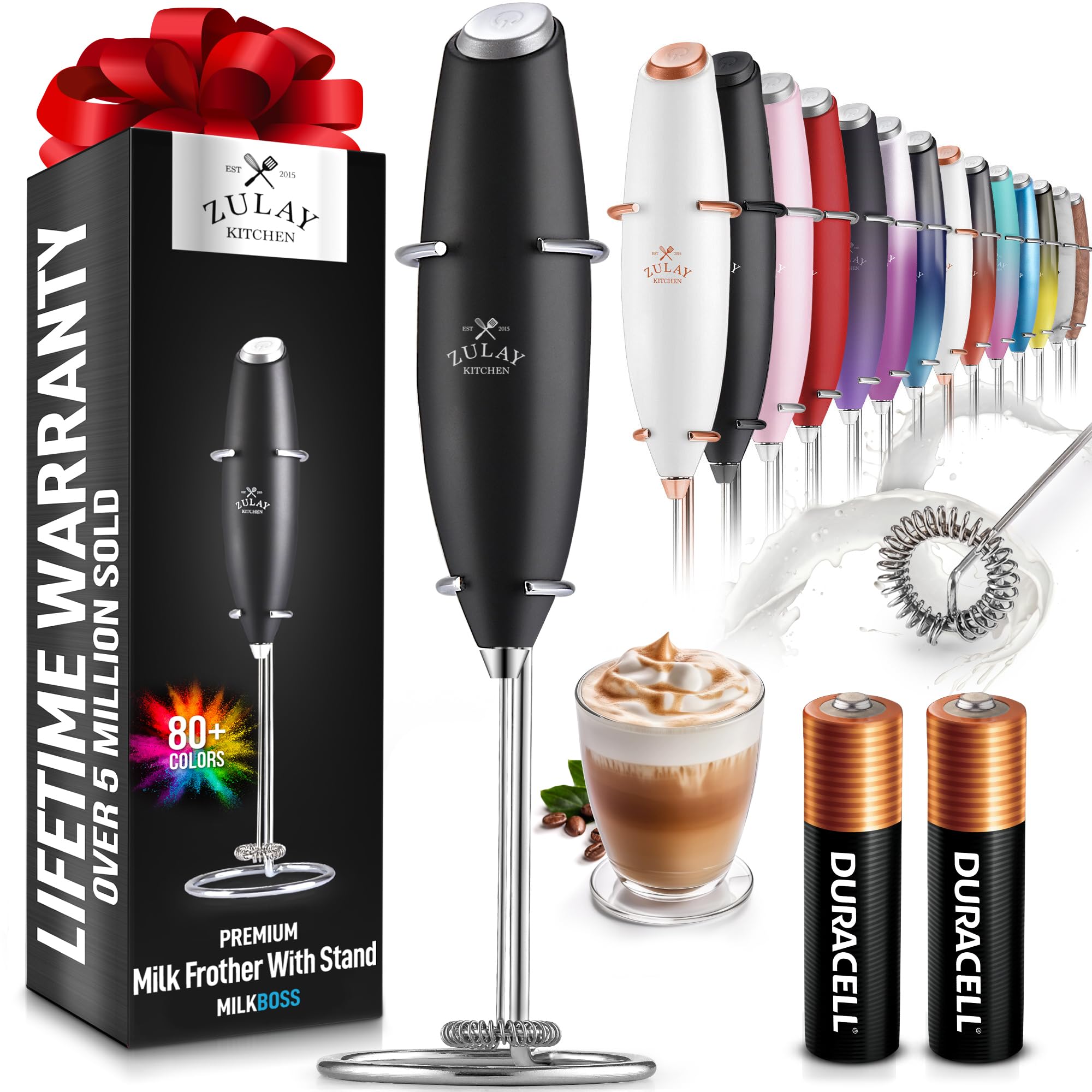 Zulay High-Speed - Handheld Electric Mixer for Lattes and Cappuccino