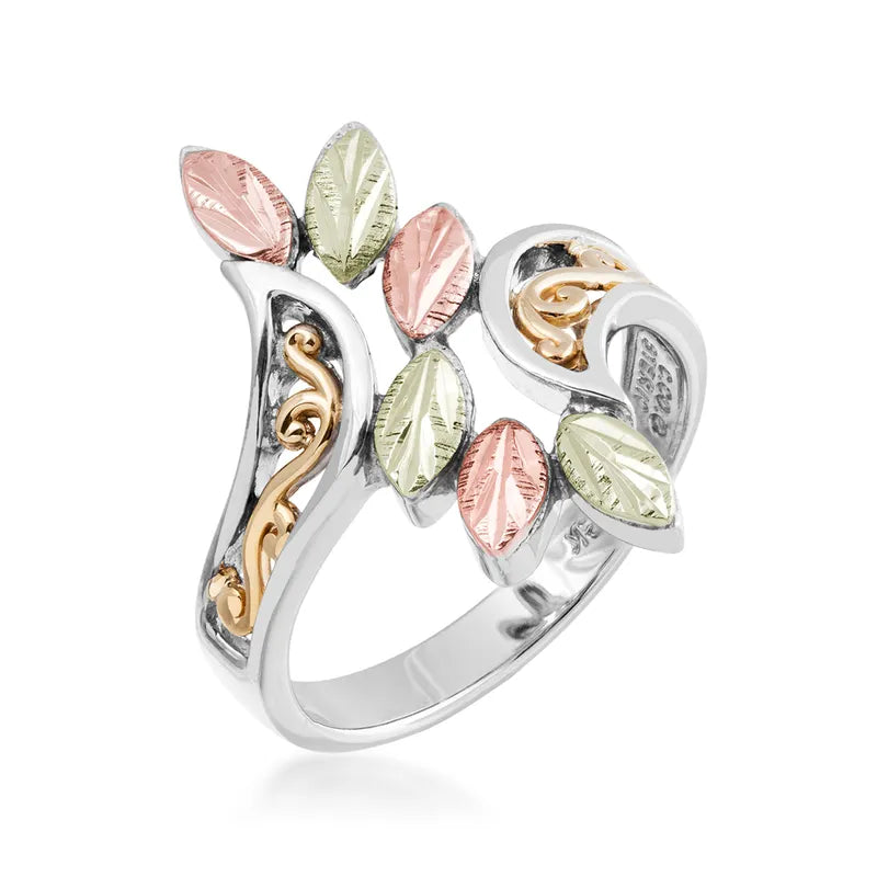 Six Leaf - Sterling Silver Black Hills Gold Ring