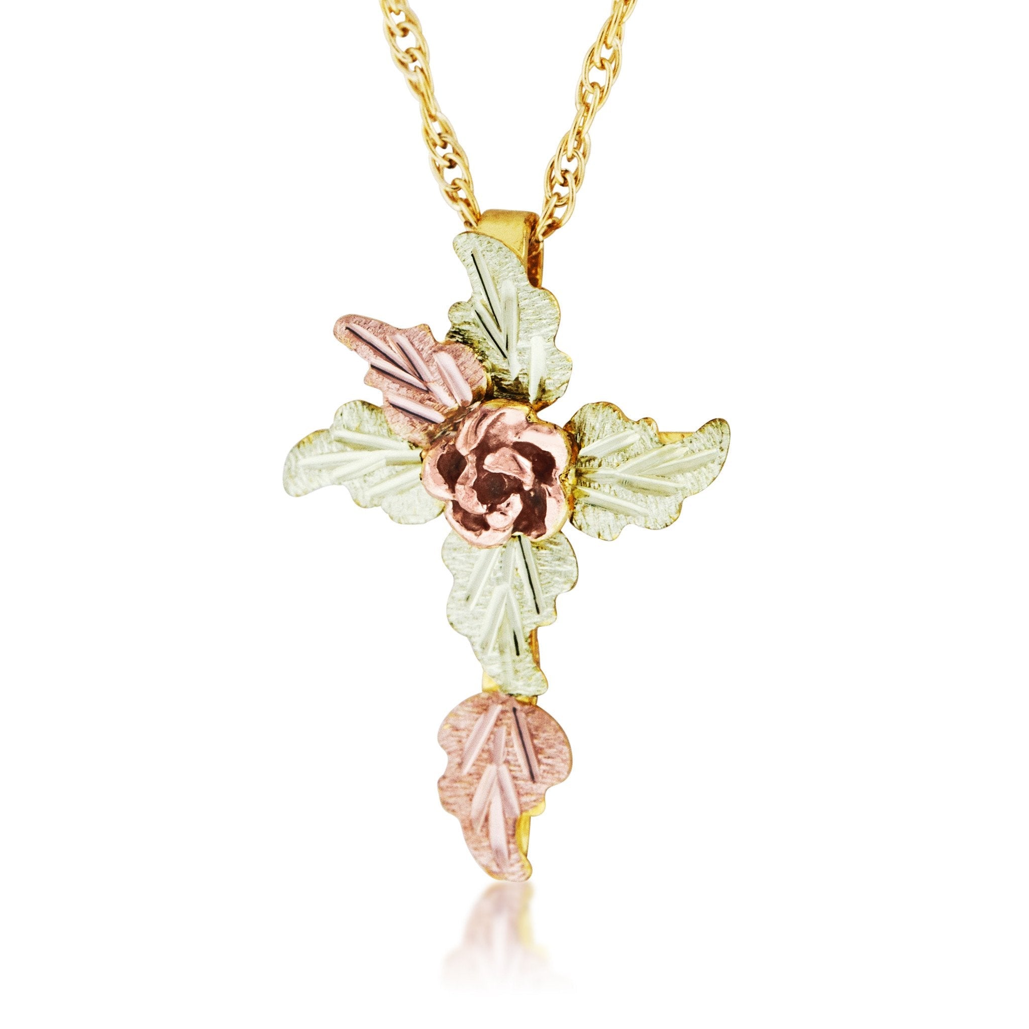 Foliage Cross - Black Hills Gold Pendant