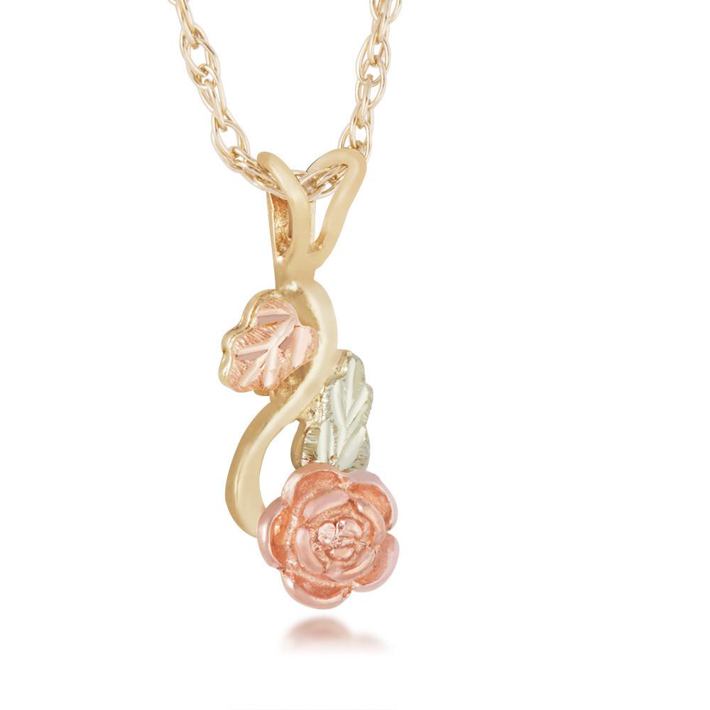 Hanging Rose - Black Hills Gold Pendant