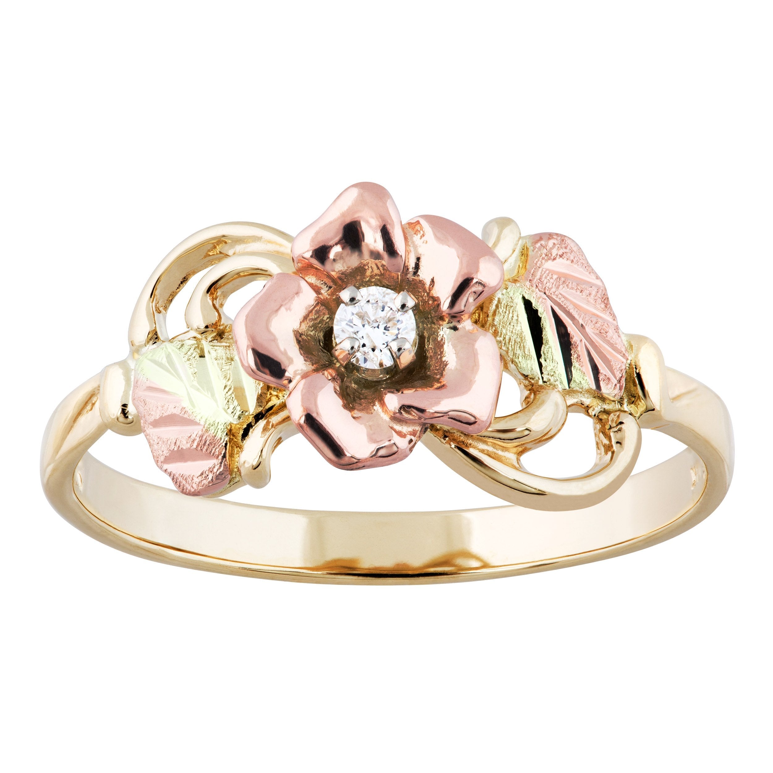 Red Diamond Rose - Black Hills Gold Ladies Ring