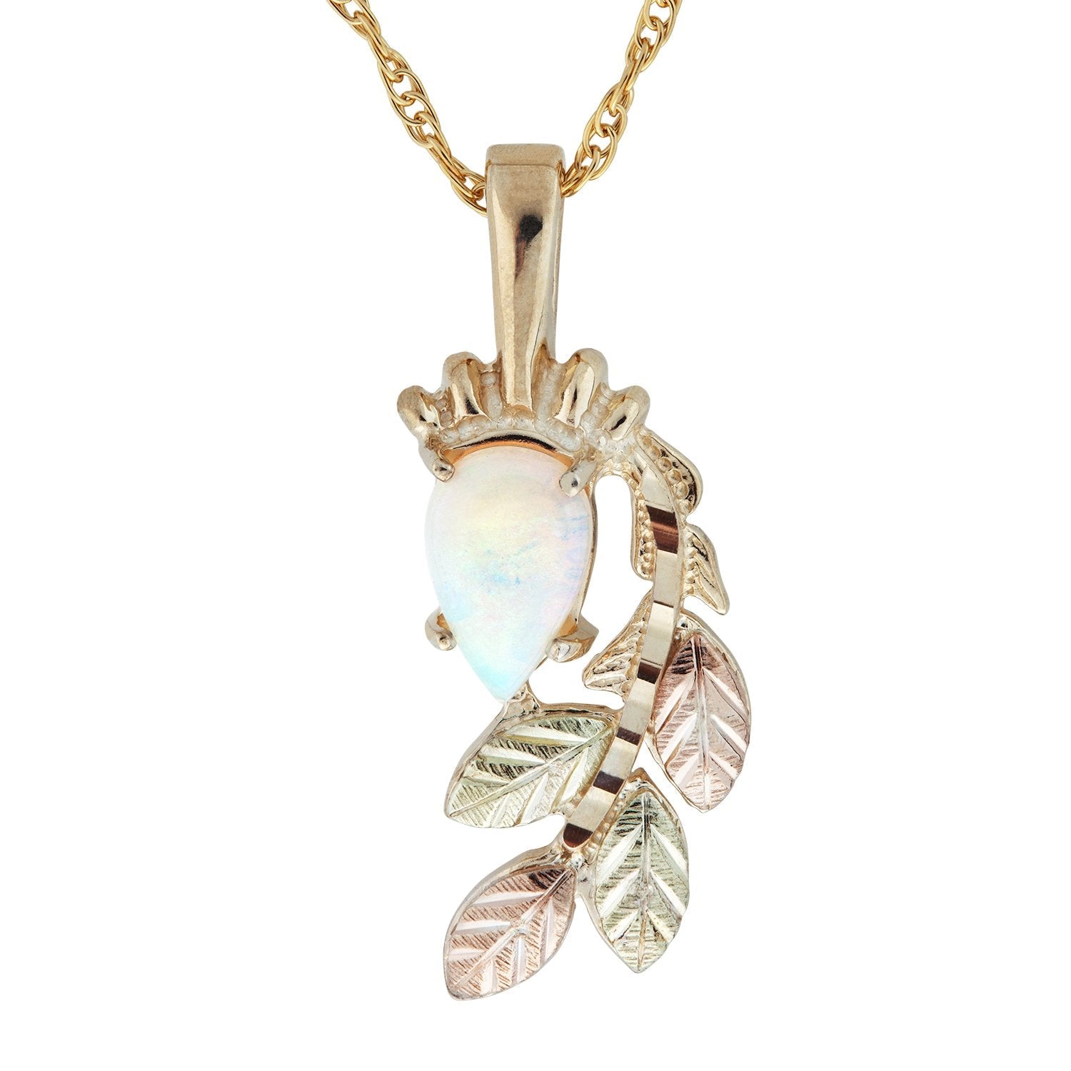 Opal with Leaves - Black Hills Gold Pendant