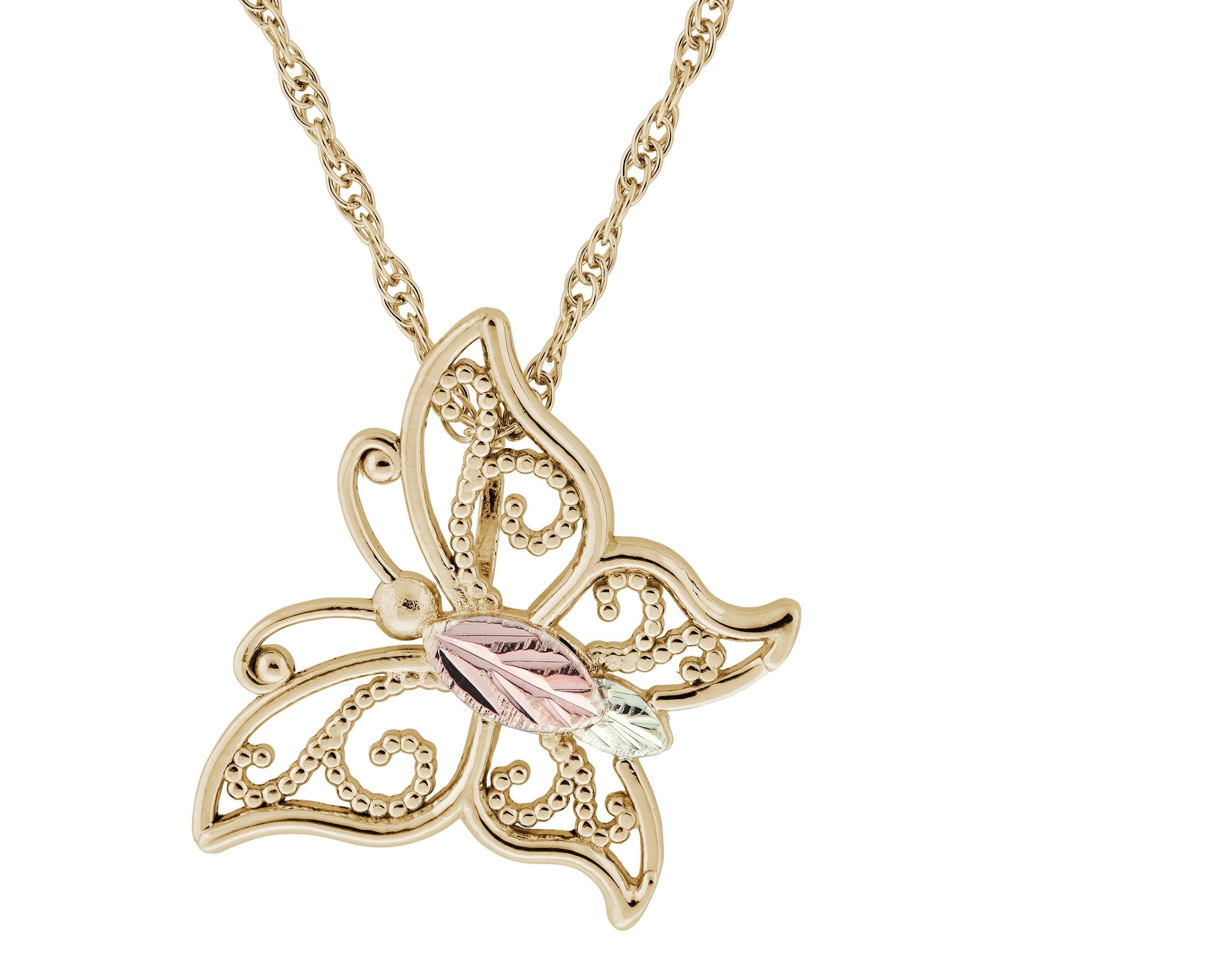 Splendid Butterfly - Black Hills Gold Pendant