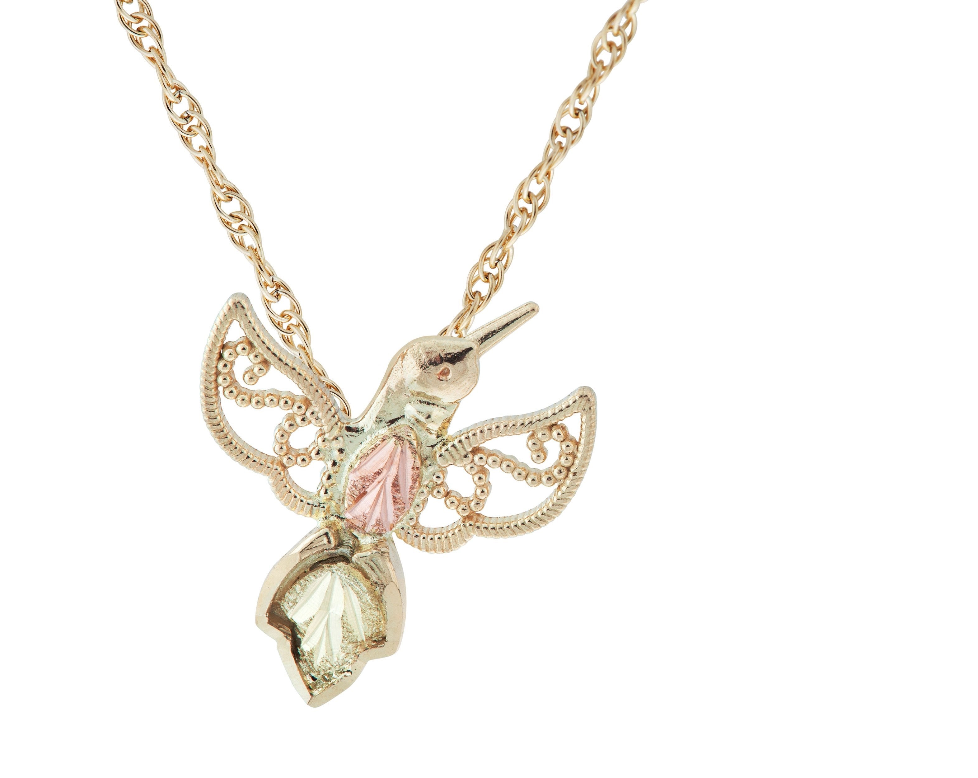 Uplifting Hummingbird - Black Hills Gold Pendant