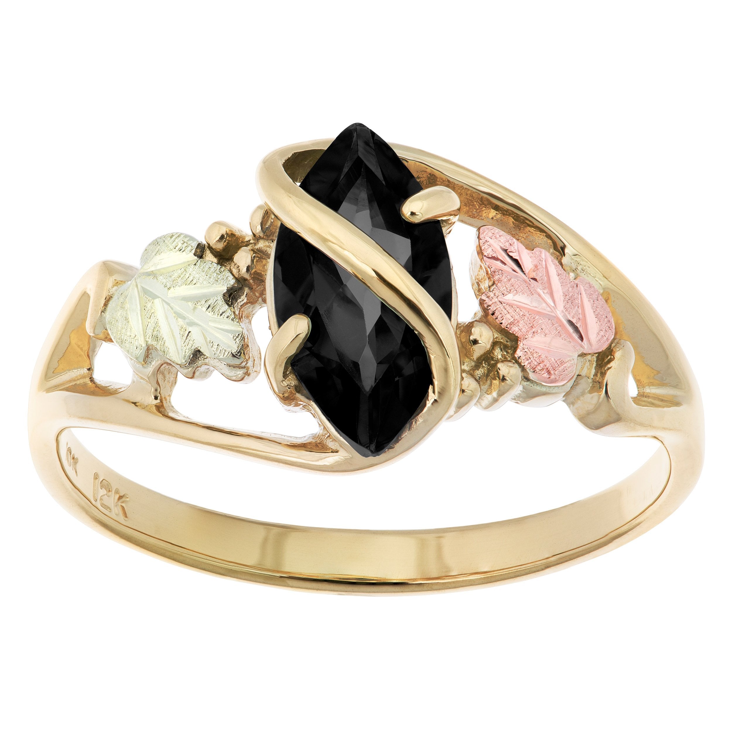 Marquise Onyx - Black Hills Gold Ladies Ring
