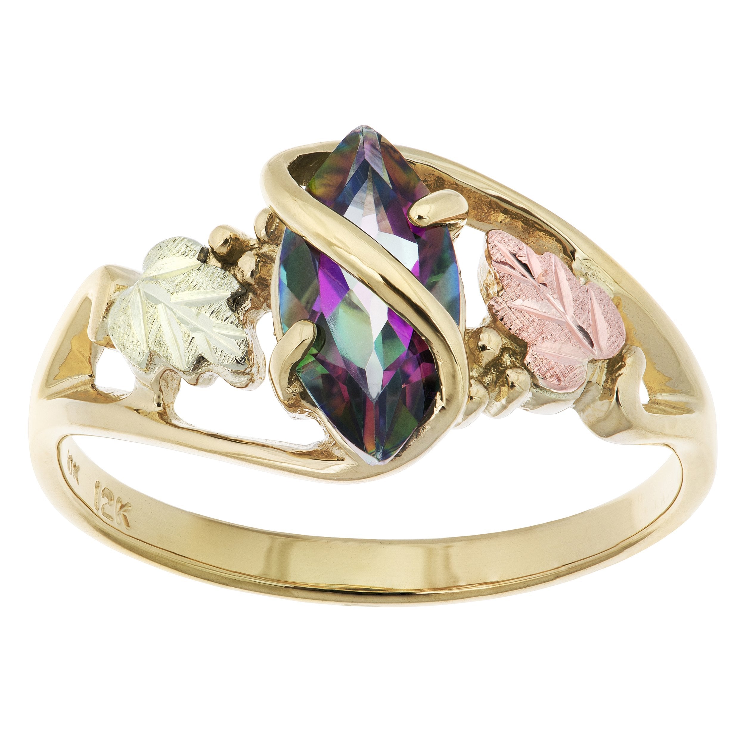 Marquise Mystic Fire Topaz - Black Hills Gold Ladies Ring