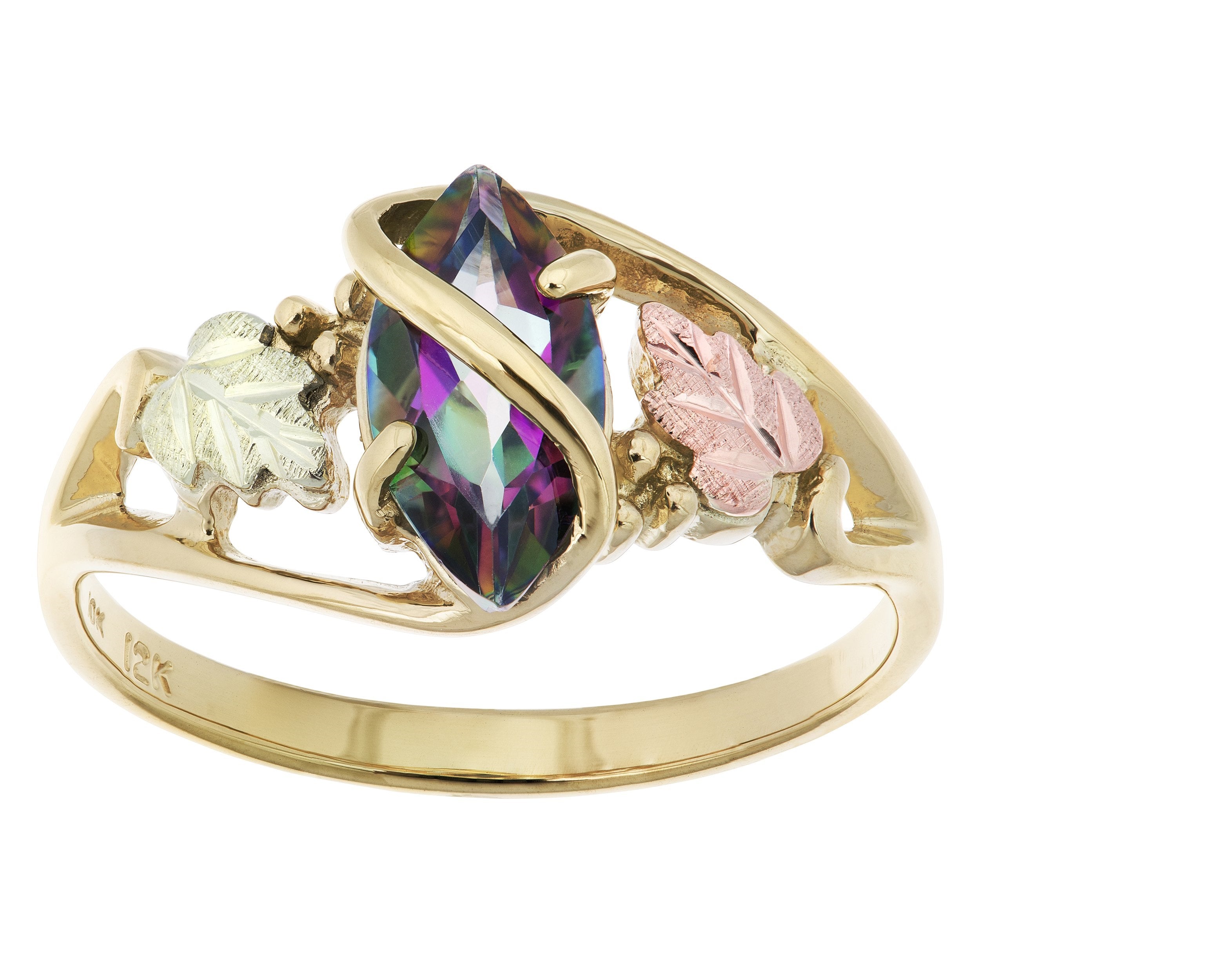 Marquise Mystic Fire Topaz - Black Hills Gold Ladies Ring