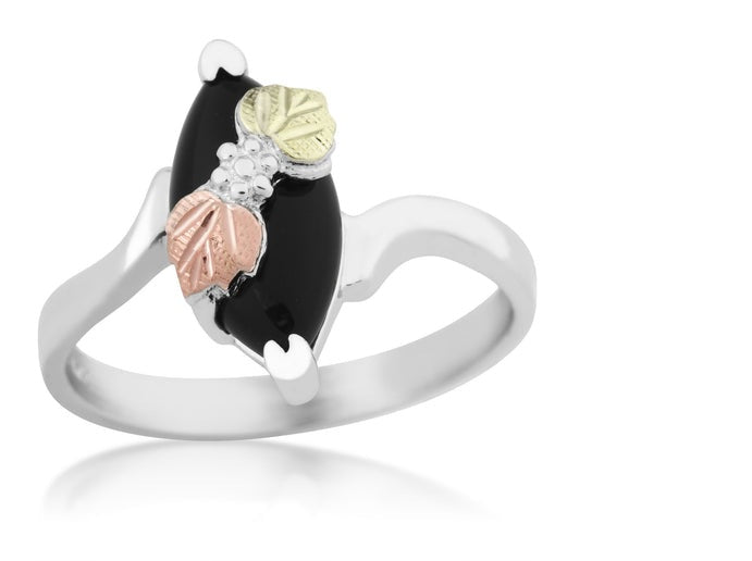 Onyx - Sterling Silver Black Hills Gold Ring