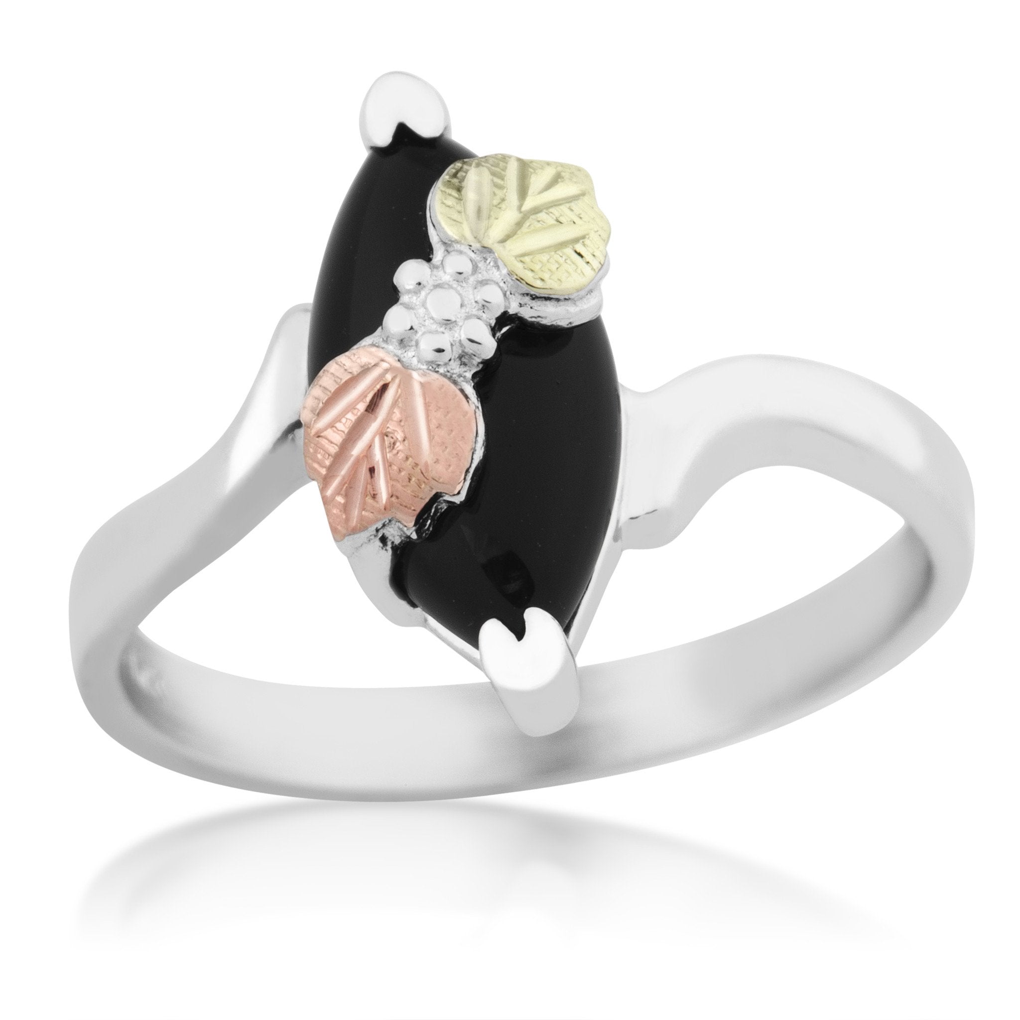 Onyx - Sterling Silver Black Hills Gold Ring
