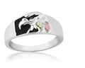 Proud Eagle - Sterling Silver Black Hills Gold Mens Ring