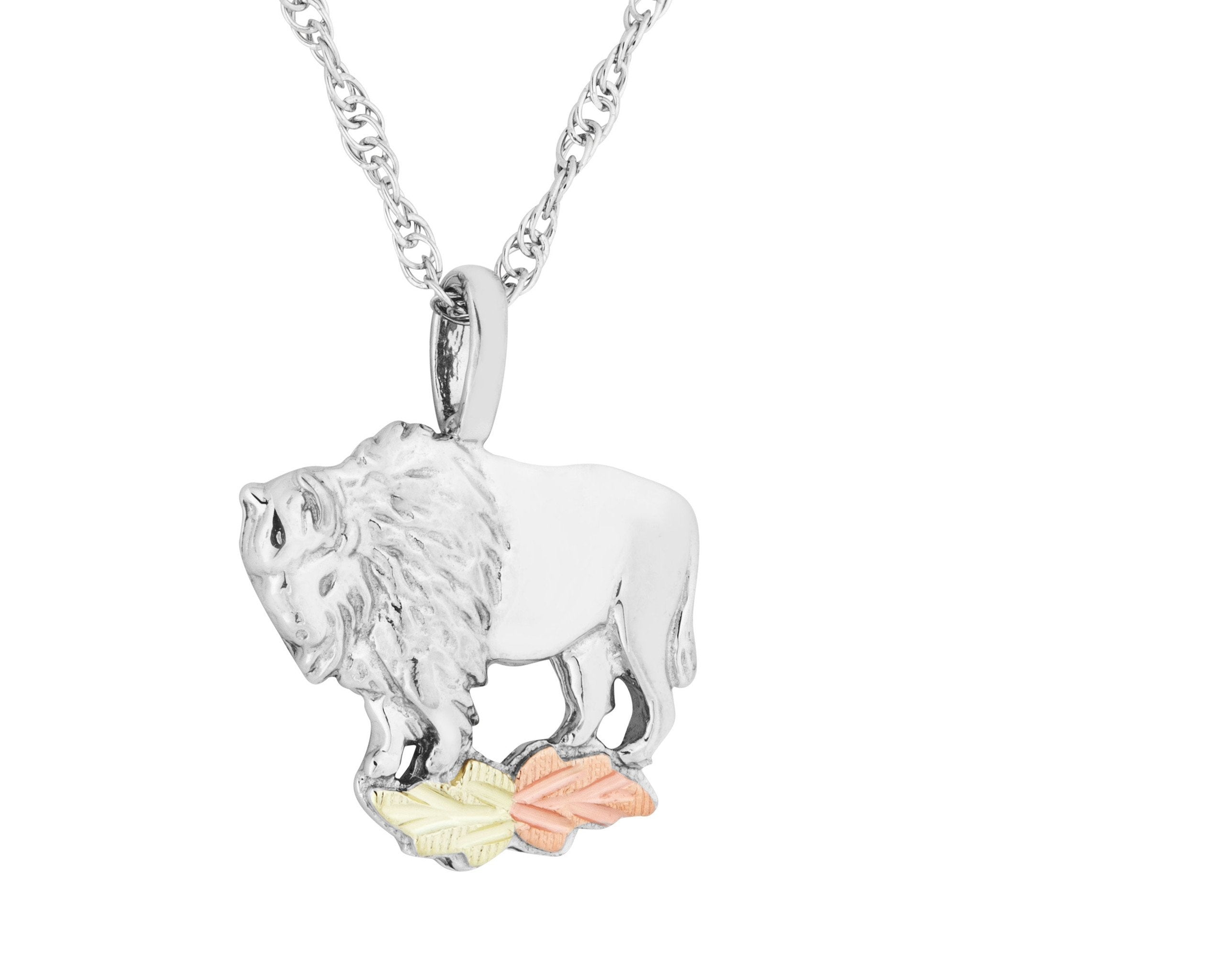 Buffalo - Sterling Silver Black Hills Gold Pendant