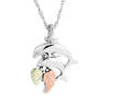 Dolphin II - Sterling Silver Black Hills Gold Pendant