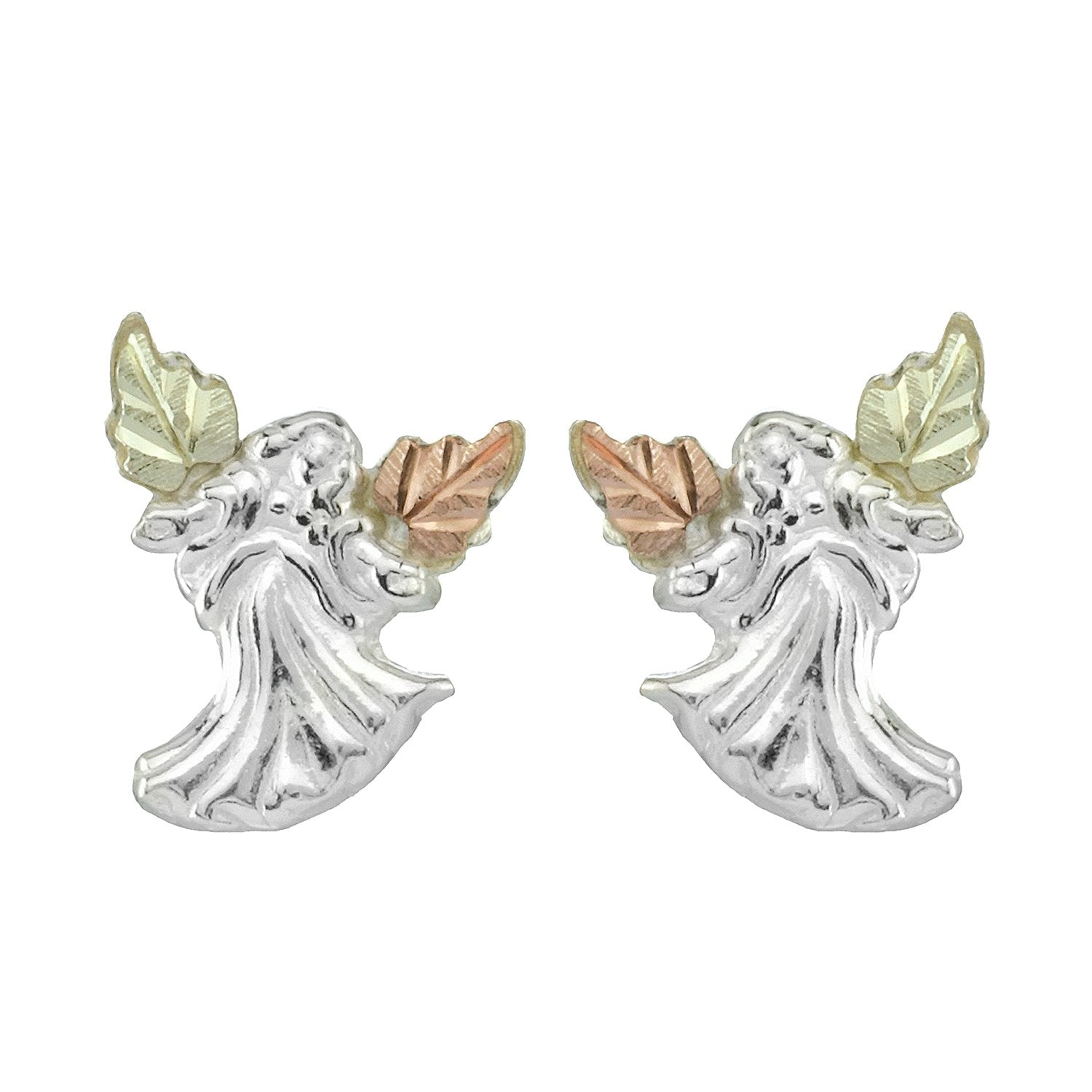Open Arms Angel - Sterling Silver Black Hills Gold Earrings