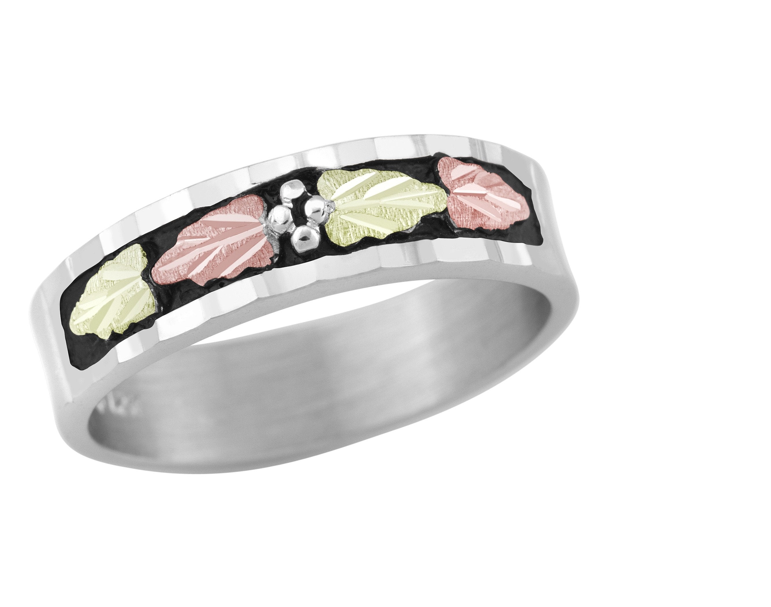 Antiqued II - Sterling Silver Black Hills Gold Ring