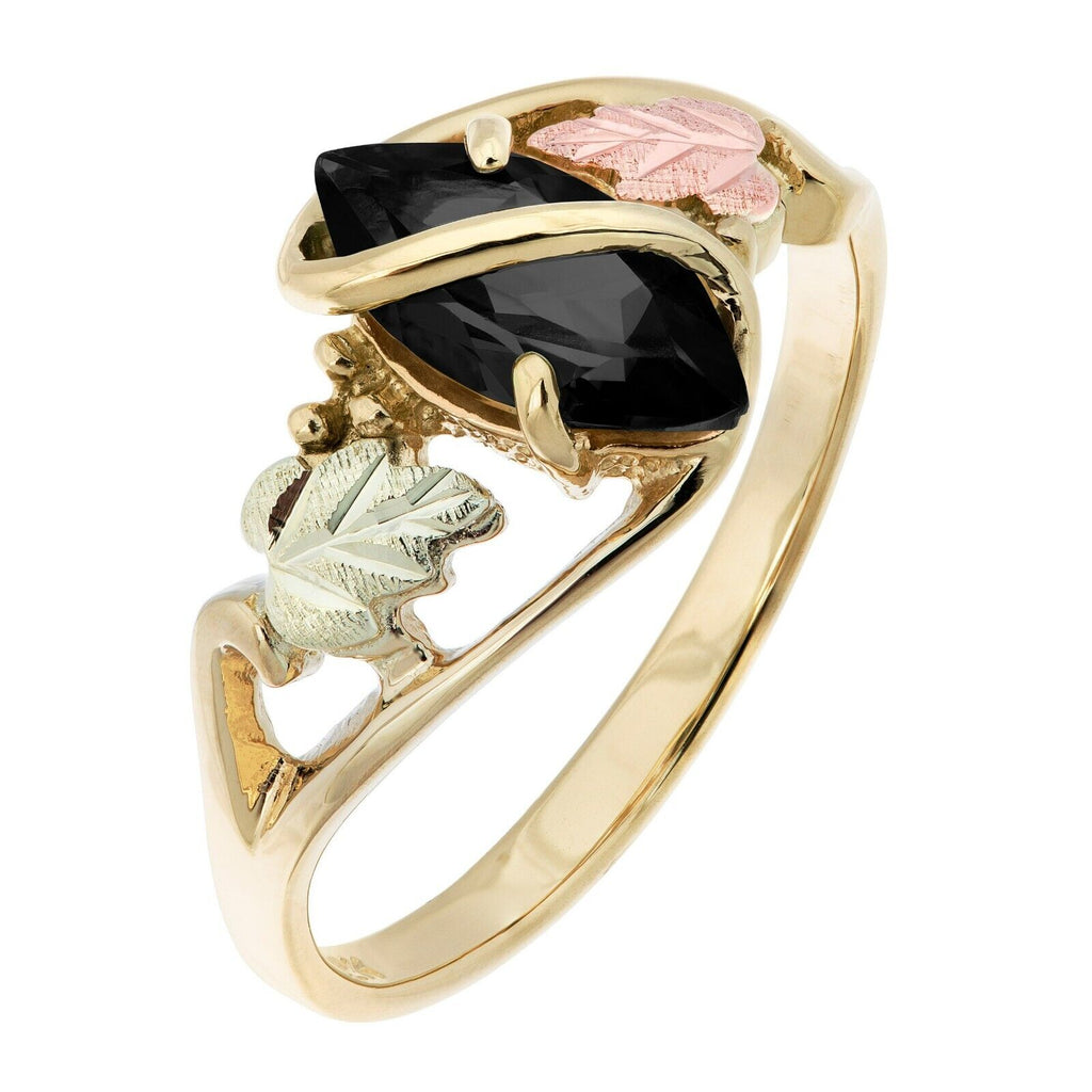 Marquise Onyx - Black Hills Gold Ladies Ring