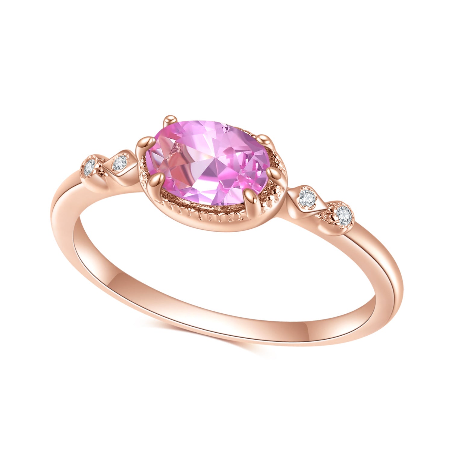 S925 Sterling Silver Corundum Inlaid Ring