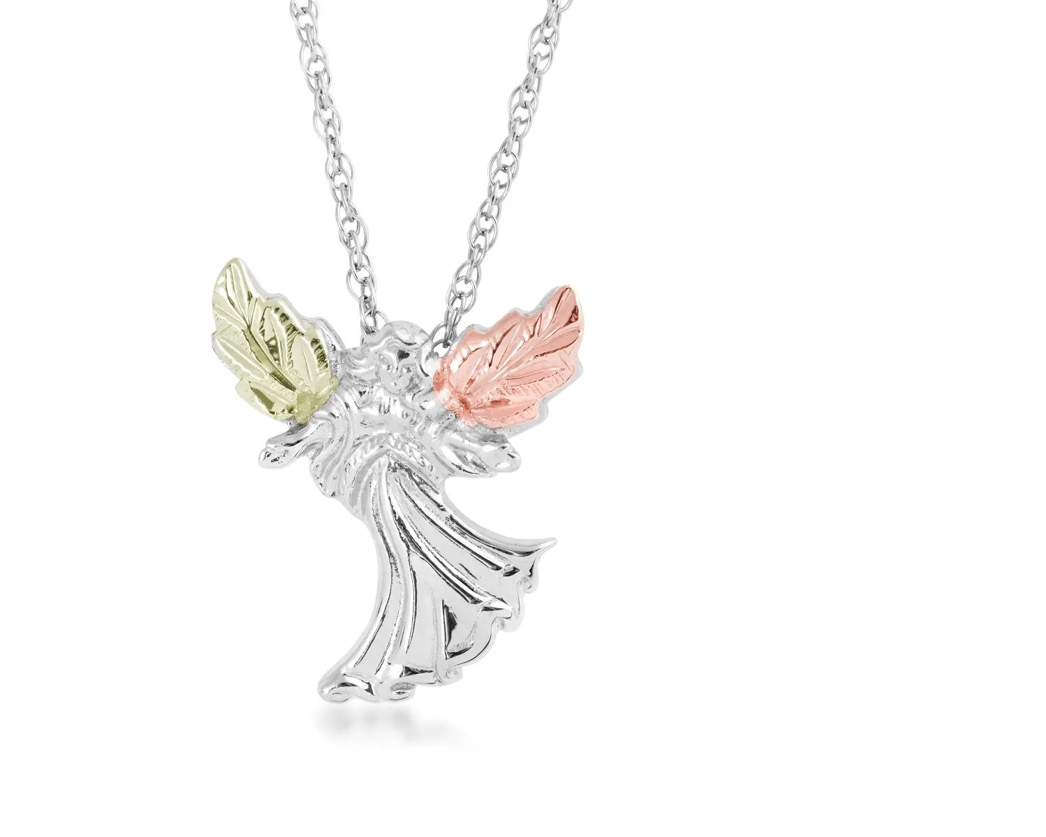 Open Arms Angel - Sterling Silver Black Hills Gold Pendant