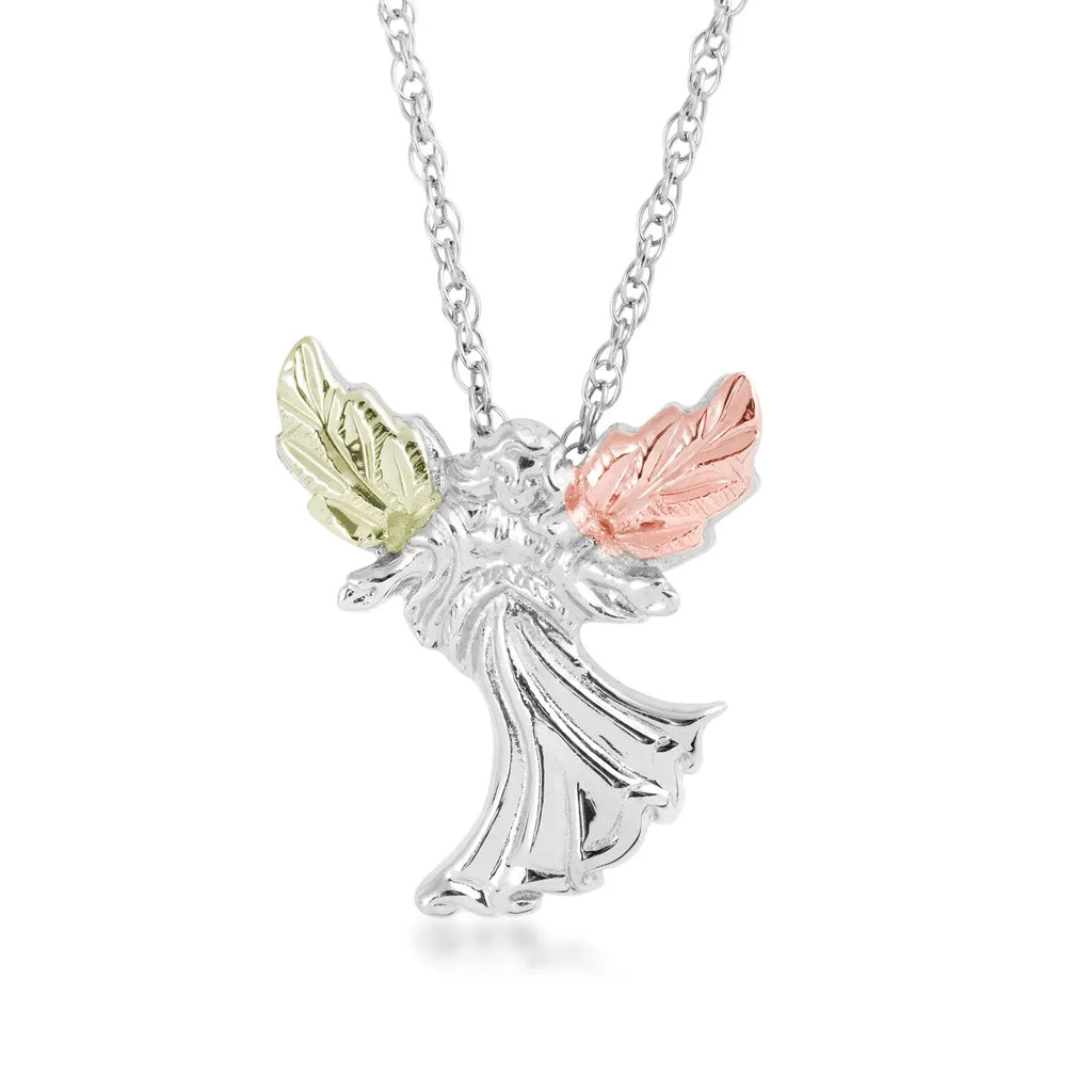 Open Arms Angel - Sterling Silver Black Hills Gold Pendant