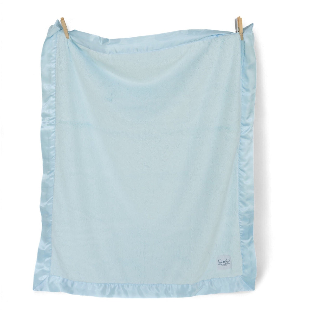 Luxury Duo Baby Blanket with Satin Trim - Blue/Ivory