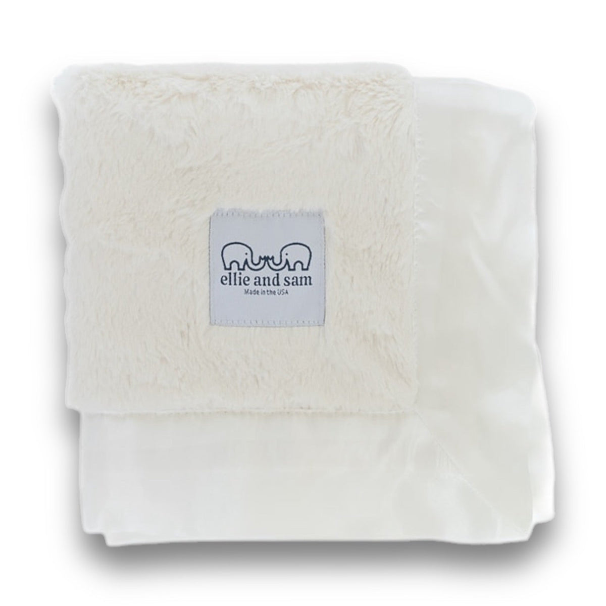 Luxury Baby Lovey Security Blanket with Satin Trim - Ivory