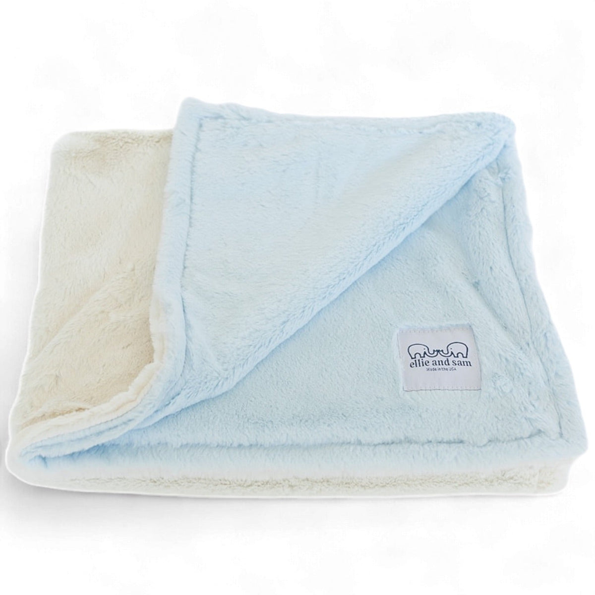 Luxury Duo Baby Blanket - Blue/Ivory