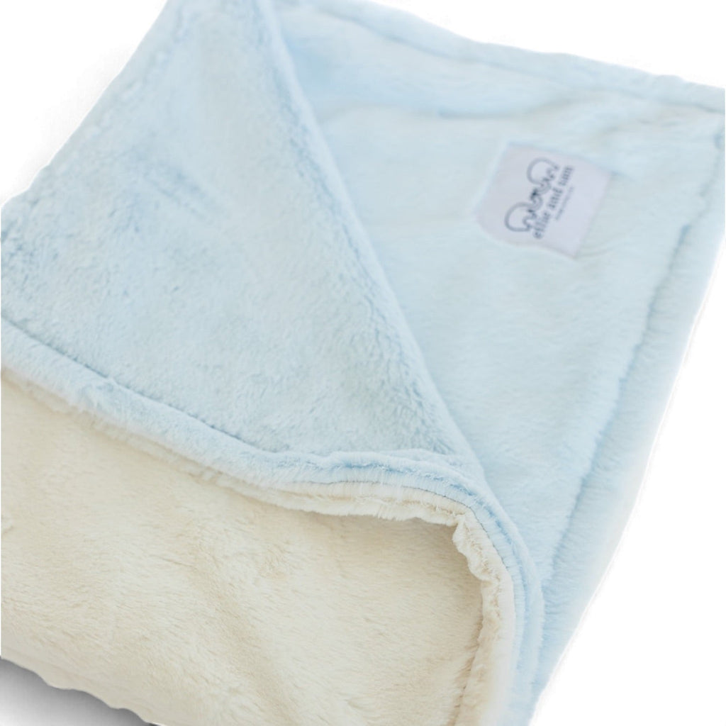 Luxury Duo Baby Blanket - Blue/Ivory