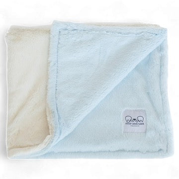 Luxury Duo Baby Blanket - Blue/Ivory