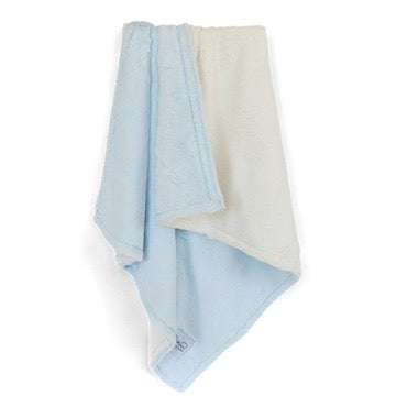 Luxury Duo Baby Blanket - Blue/Ivory