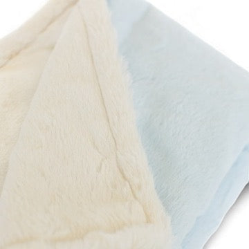 Luxury Duo Baby Blanket - Blue/Ivory