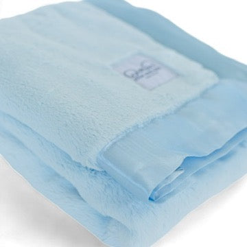 Luxury Baby Blanket with Satin Trim - Blue