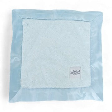 Luxury Baby Lovey Security Blanket with Satin Trim – Blue