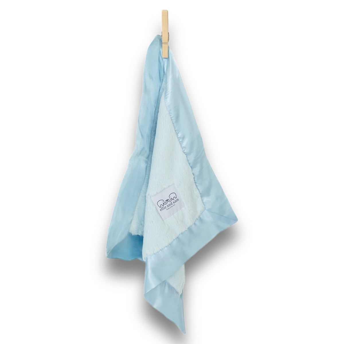 Luxury Baby Lovey Security Blanket with Satin Trim – Blue