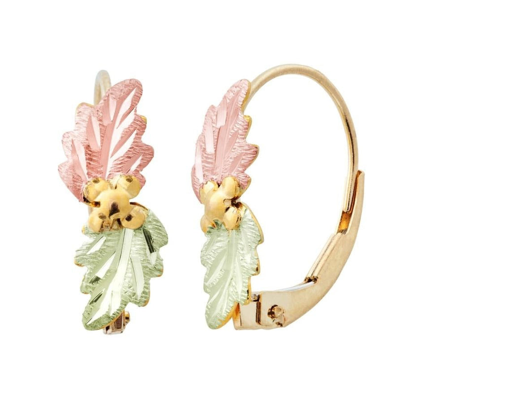 14k Leverback - Black Hills Gold Earrings