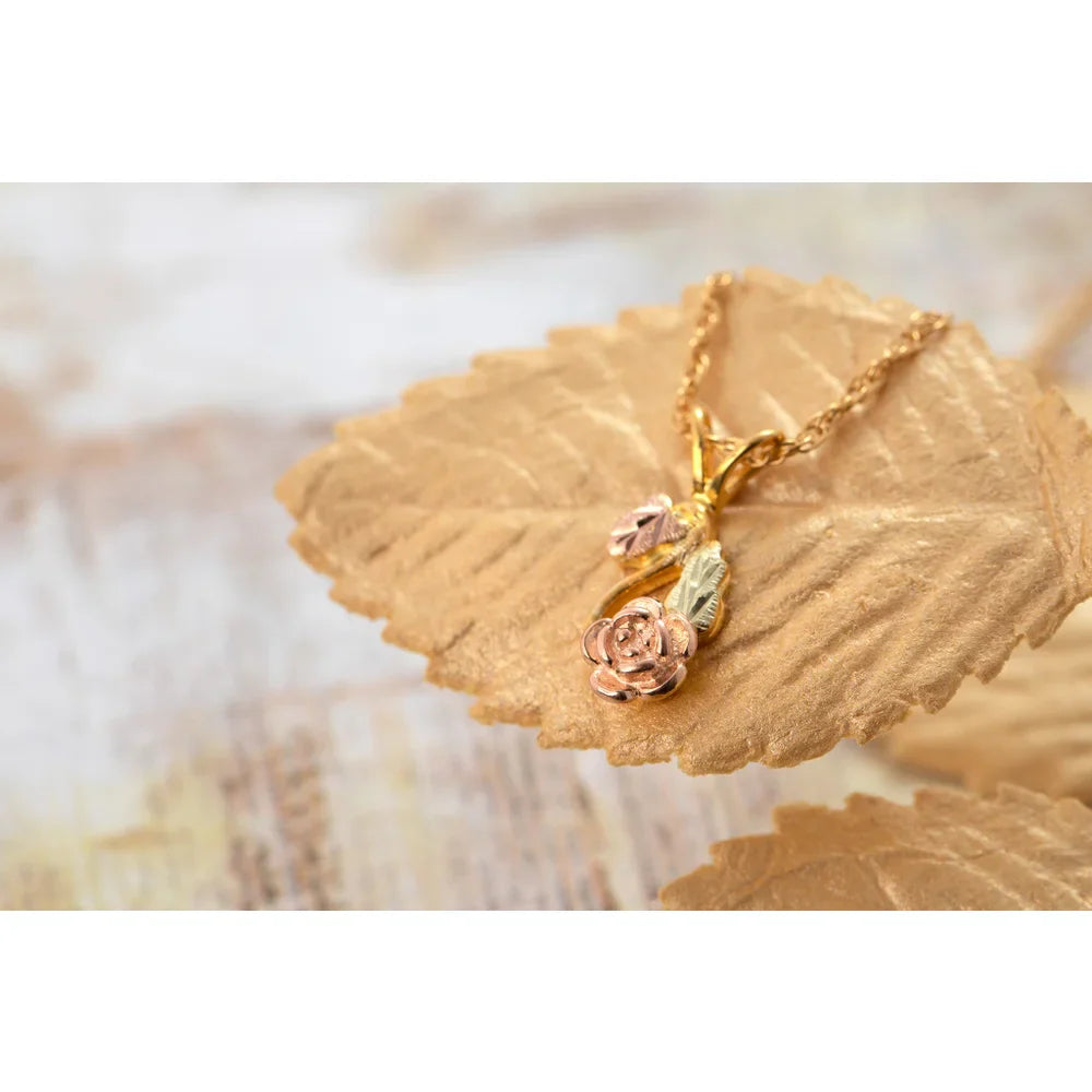 Hanging Rose - Black Hills Gold Pendant
