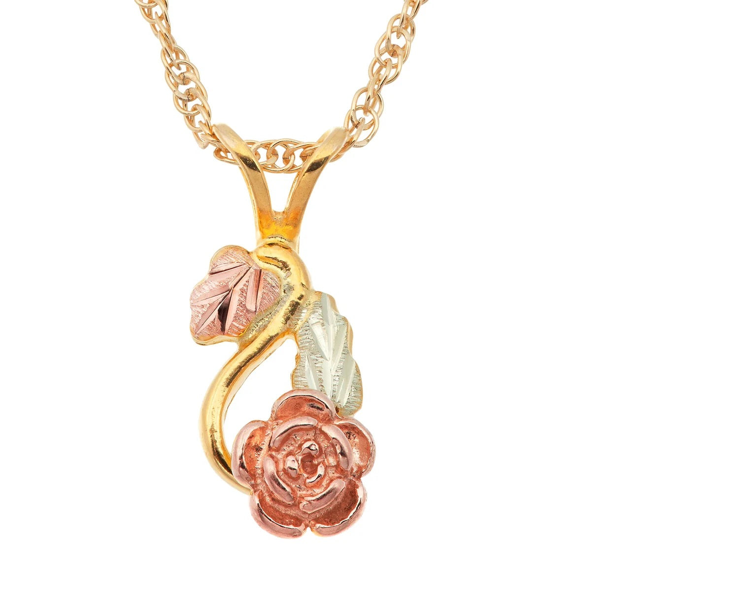 Hanging Rose - Black Hills Gold Pendant