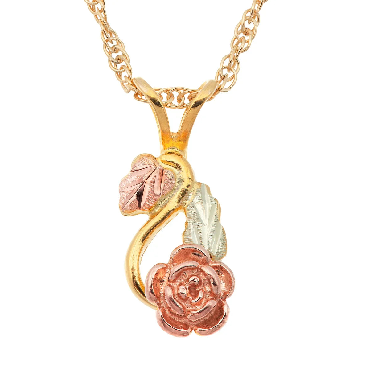 Hanging Rose - Black Hills Gold Pendant