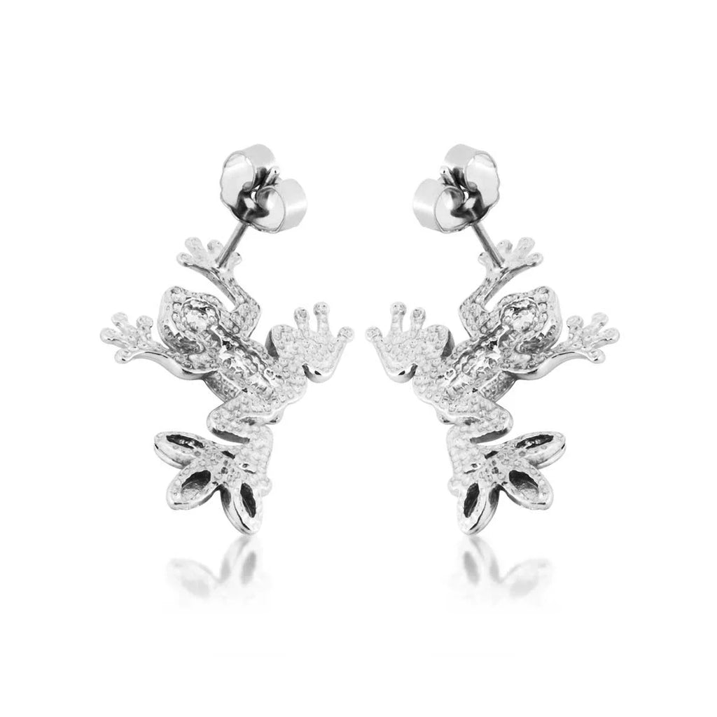 Frog - Sterling Silver Black Hills Gold Earrings
