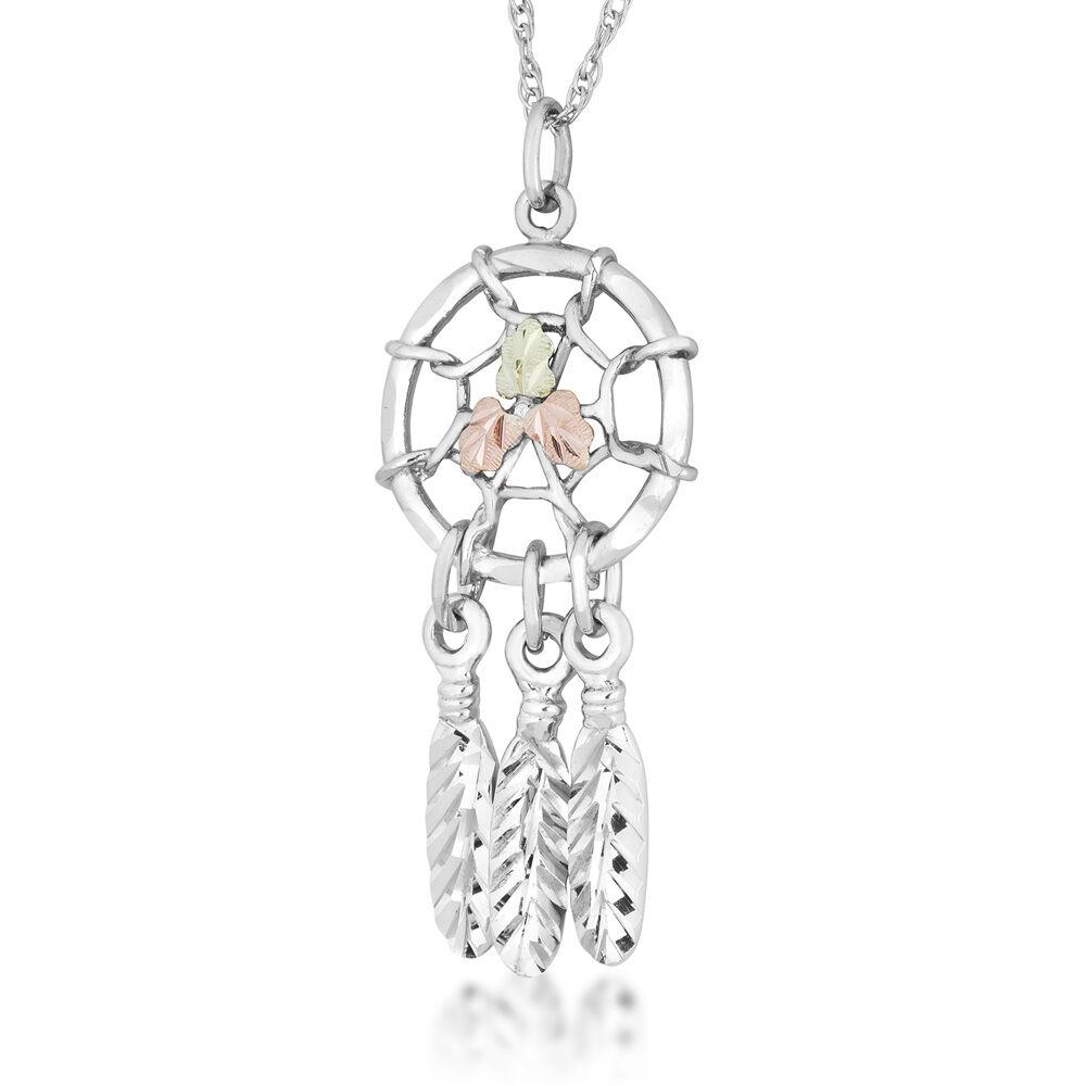 Dreamcatcher - Sterling Silver Black Hills Gold Pendant