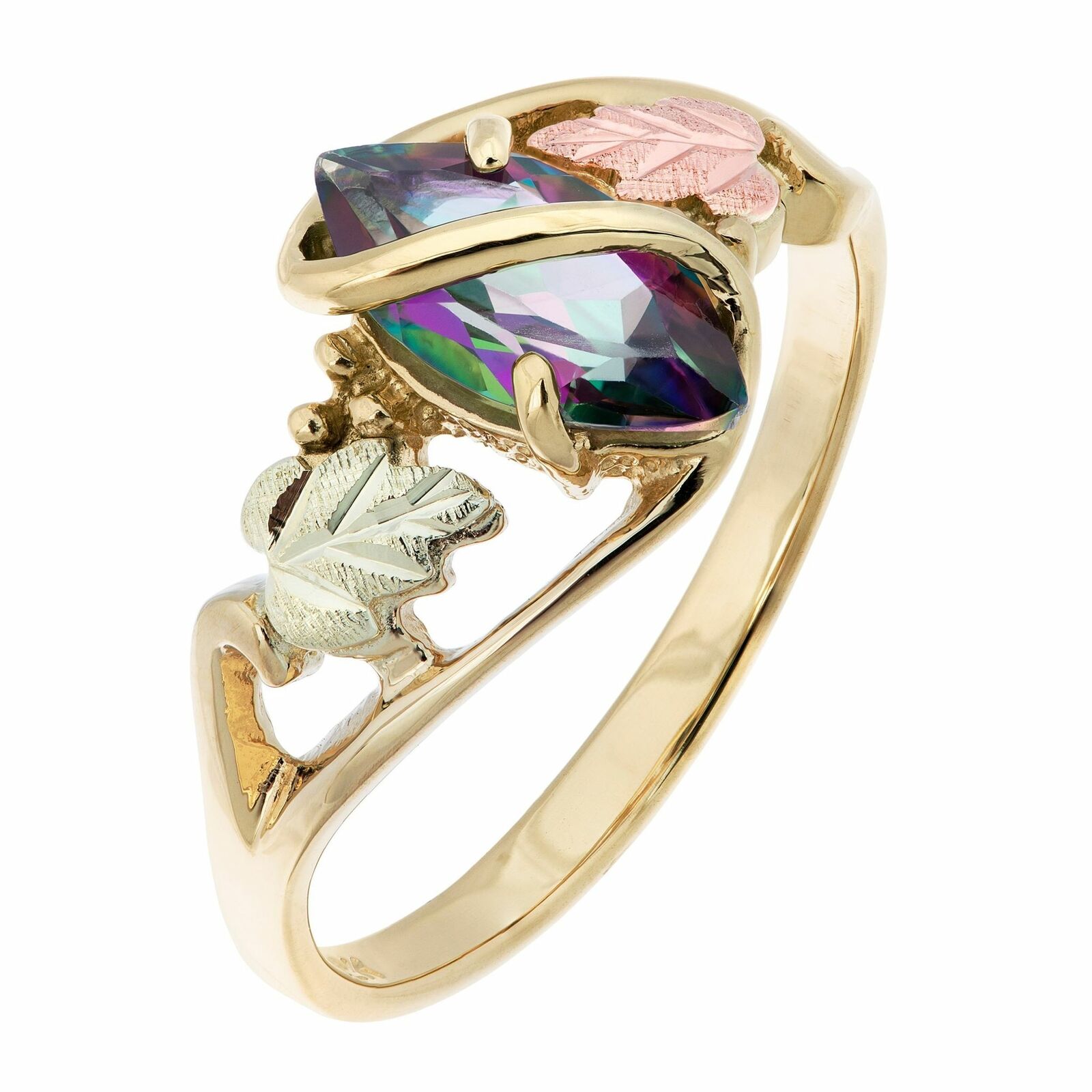 Marquise Mystic Fire Topaz - Black Hills Gold Ladies Ring