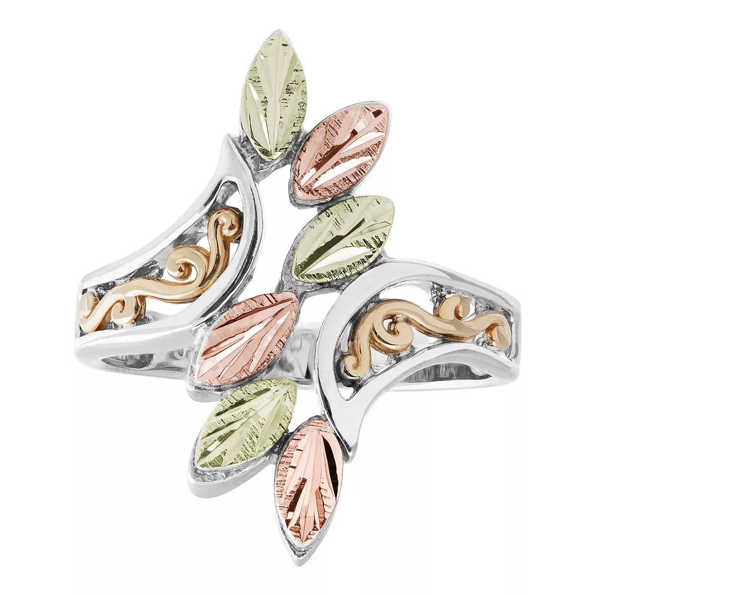Six Leaf - Sterling Silver Black Hills Gold Ring