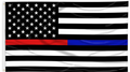 Printed Thin Blue & Red Line American Flag